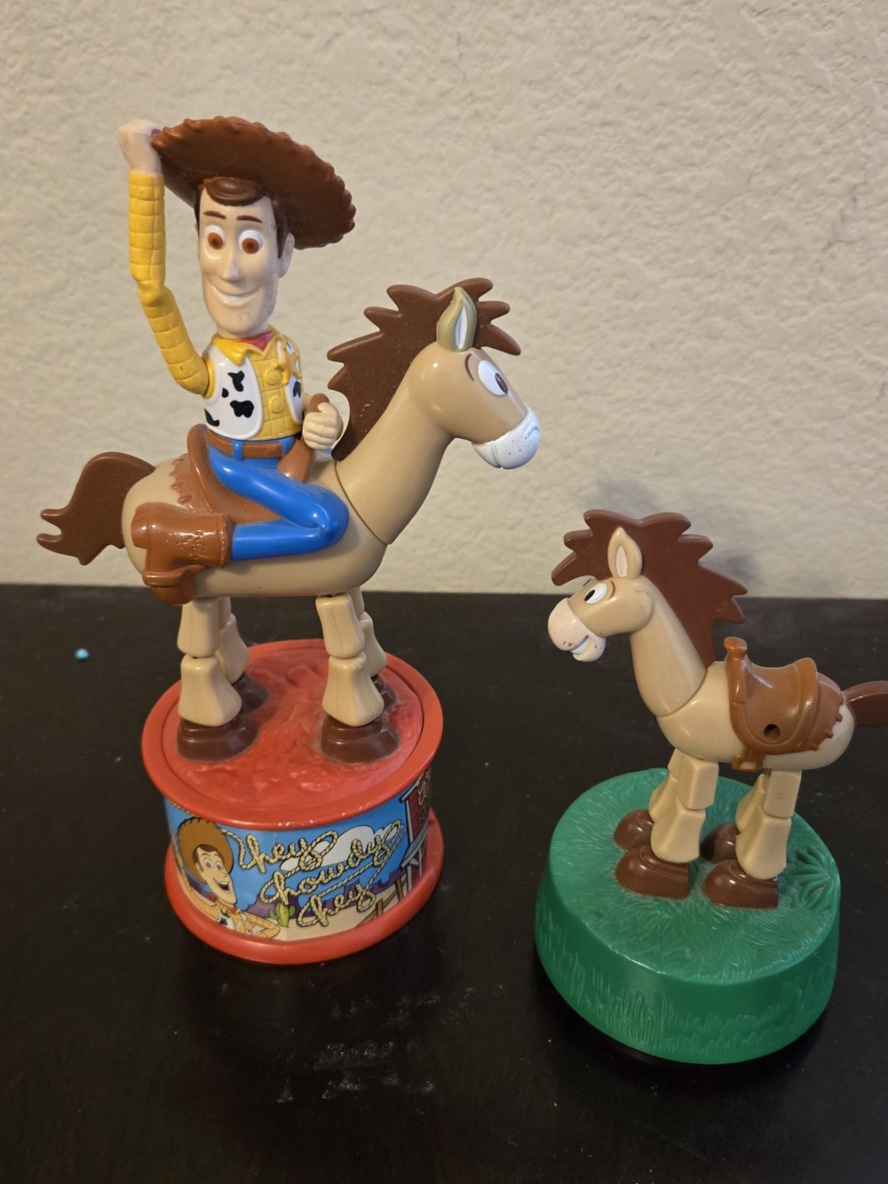 1999 McDonalds Woody and Bullseye Toy Set - Brown Cowboy Horse Figures